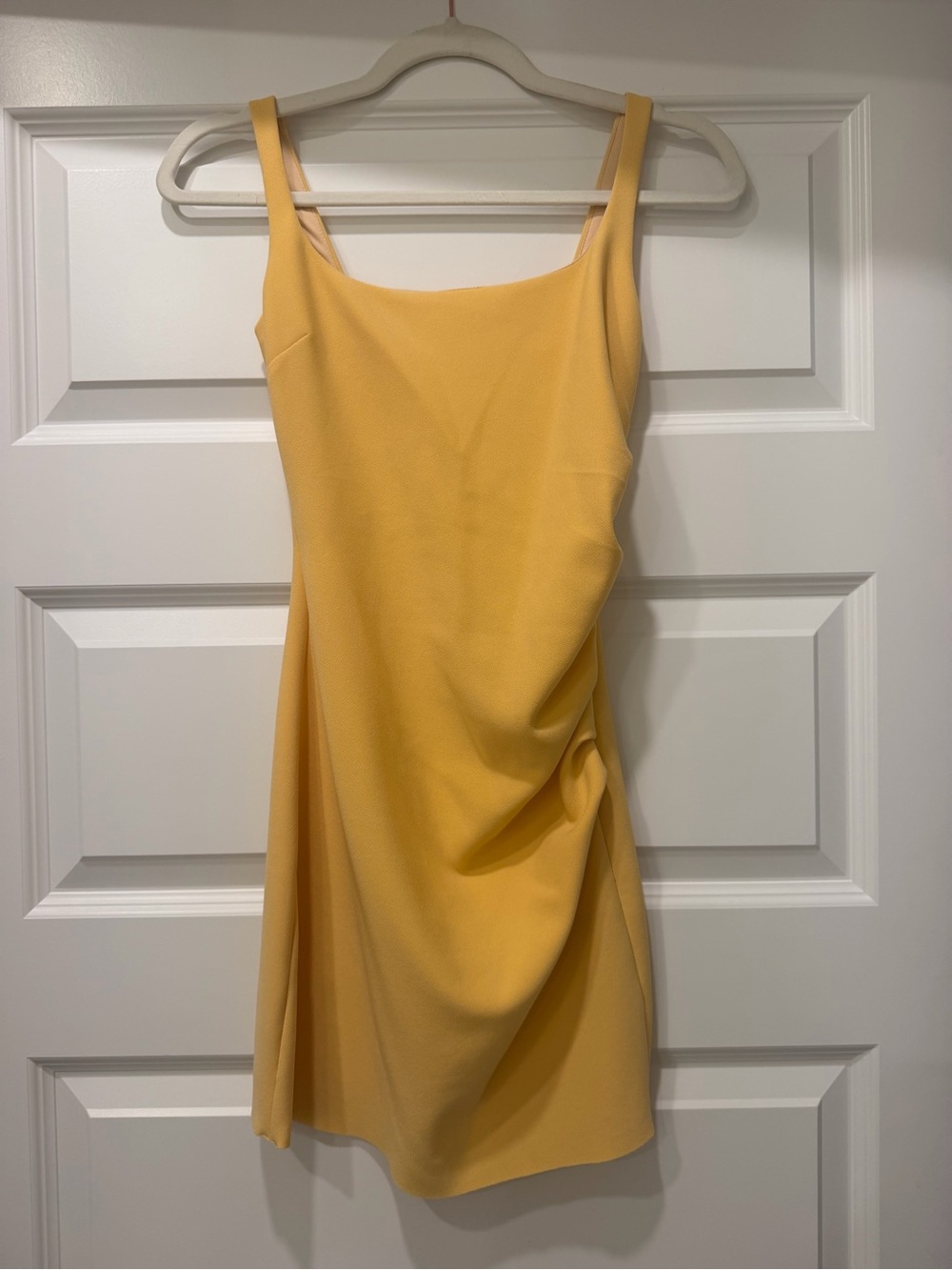 Bec + Bridge mini US 2 yellow ruched tank dress